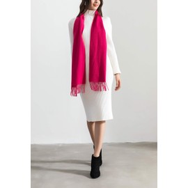 Montte Di Jinne - 100% Inner Mongolia Cashmere Super Soft Scarf Warp Shawl for Women and Men (Fuchsia)