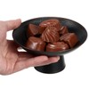 PRETYZOOM Black Ceramic Fruit Bowl, 4.9'' Round Pedestal Bowl Food