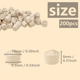 ONEBO Natürliche Weichholzkorken, 200 Stück, 8.5 x 8mm, Holzstopfen, Holzschraubenlochstopfen, für Kleine Glasflasche, Möbelreparatur, zum Reparieren & Ausbessern von Holzoberflächen