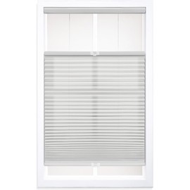 DEZ FURNISHINGS Cordless 1.5" Light Filtering Top Down Bottom Up Cellular Shade, 28" W x 60" H, Gray Cloud