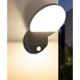 Angestlite Motion Sensor Outdoor Wall Light 18W 1980LM Black Round LED Porch Lights IP65 Waterproof Wall Sconce Lighting 350°Rotating 180° Foldable Exterior Patio Wall Light Fixture for House