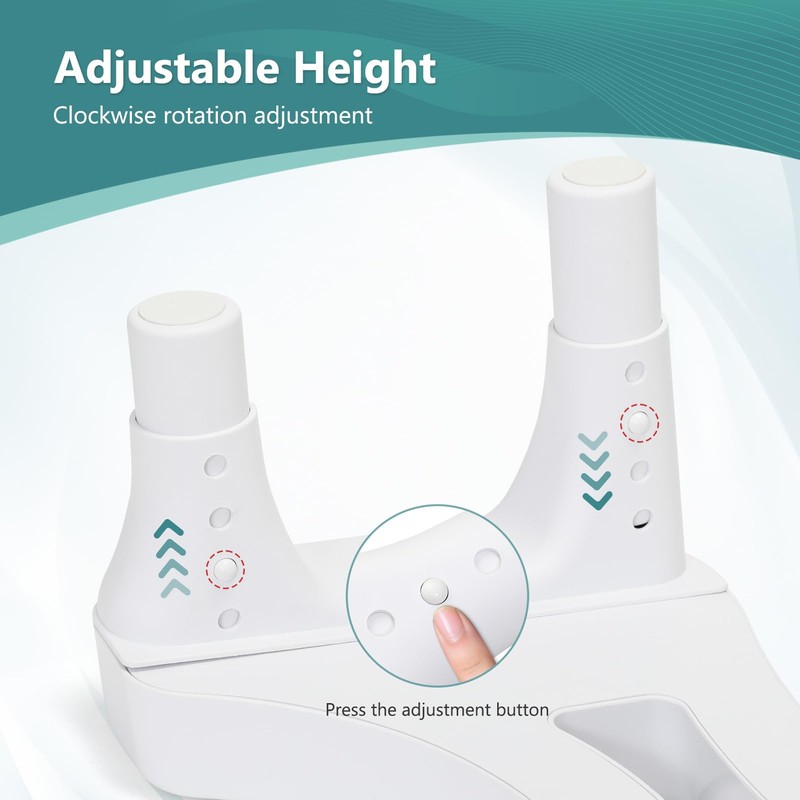 Poop Stool Toilet White Adults for Bathroom, 5.9" to 8.5"