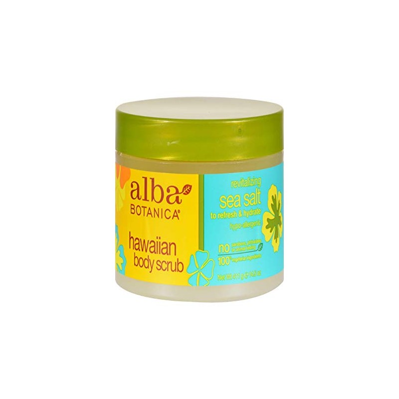 ALBA BOTANICA BODY SCRUB,SEA SALT, 14.5 OZ