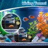 EMUTOL Dual-Entrance Aquarium Tunnel, Aquarium Cave Hideout 360° Viewing, Black