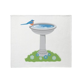 CafePress Blue Bird Bath Throw Blanket Super Soft Fleece Plush Throw Blanket, 60"x50"