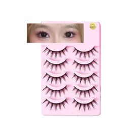 Small Devil False Eyelashes, Set of 5, Compatible with Natural Nude Makeup, Cartoon Style 3D Bristles, Lightweight Design, Reusable (009)