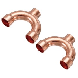 sourcing map Tee Y Shape Copper Weld Seam Split Screw Connection 19 mm 3/4 Inch Pack of 2