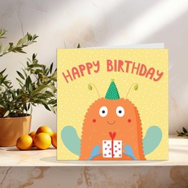 Kids Birthday Card - Boys Girls Cute Fun Happy Birthday Card 145 x 145mm