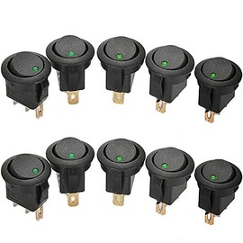 Mintice™ 10 X Car Vehicle Truck Rocker Toggle LED Switch Green Light On-off Control 12V 16A