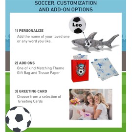 DolliBu Wild Collection Shark Stuffed Animal with Soccer Ball Plush - Huggable Shark Playtime Toy, Cute Ocean Gift Doll, Stuffed Doll Animal Toy for Kids, Adults - 20 Inches