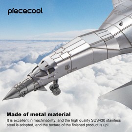 Piececool 3D Puzzle Metal B-1 Bomber Lance, 3D Metal Puzzle Aerial Vehicles, Model Fighter for 340 Stainless Steel, Birthday Gift, Model Kit Adults
