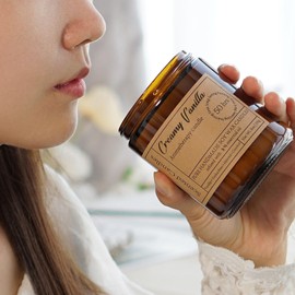 Creamy Vanilla Candle for Home Scented - 8oz Relax Aromatherapy Candle, Perfect Relaxation Gift for Women, Ideal for Creating a Soothing and Relaxing Ambiance for Spa, Bath, Yoga, Meditation, Healing