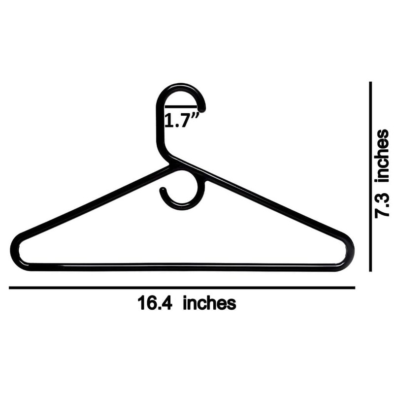 Plastic Hangers HD Heavy Duty, 40 Pcs. Black Color, Made