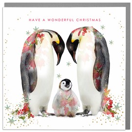 Lola Design - Wildlife Wonderful Christmas Cards - Blank Cards and Envelopes - Penguins