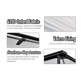 NOVSIGHT SUV Truck Rooftop Side Pull Out SunShade Awning Outdoor Camping Travel