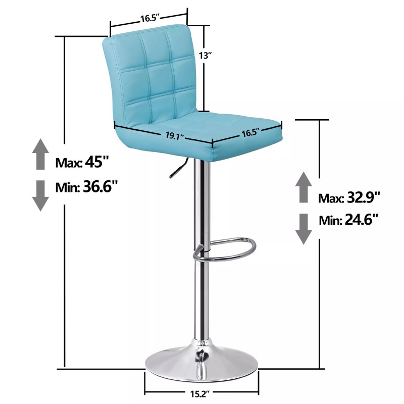 Segawe Set of 4 Bar Stools Adjustable Height Swivel Dining