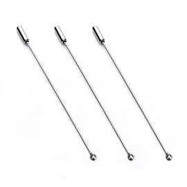 HEALLILY Metal Stick Pin Silver Brooch Safety Pins Long Needle Eye Pin with Stopper Ends for Men Women Suit Tie Hat Scarf Accessories 90mm 20Pcs (Silver)