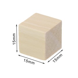 Shapenty Small Wooden Cube Unfinished Natural Square Blocks Bulk for Puzzle Making Gift Book Wood Crafts Christmas Ornaments Painting Decoration DIY Craft Project, 100PCS (15mm)