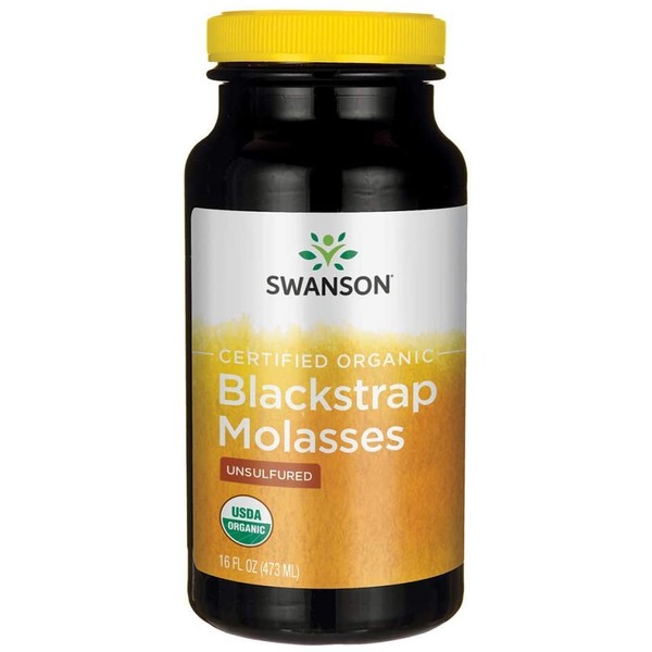 Swanson Certified Organic Blackstrap Molasses 16 fl Ounce (473 ml) Liquid