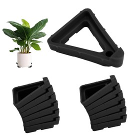 12pcs Flower Pot Feet for Outdoor Planters, Pot Risers Toes Planter Foot Pads Triangular Lifters Support for Better Garden Plant Container Ventilation, Drainage and Floor Protection (Black)