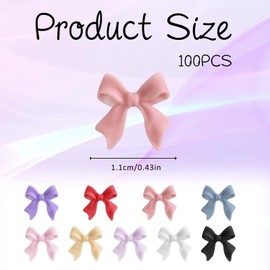 100 Pieces 3D Nail Decoration Sets Bows, Nail Pendants, Nail Art Decorations, Bow for Acrylic Nails, Cute Kawaii Bow Pendants, Pretty Nail Bow Pendant Decoration