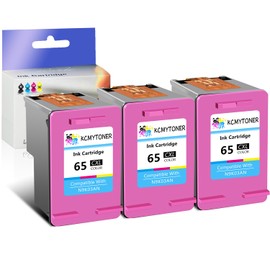 KCMYTONER 65XL Remanufactured Ink Cartridge Replacement for HP 65 XL Compatible with DeskJet 3755 3772 Envy 5055 5058 AMP 100 120 Printer (3 Tri-Color)