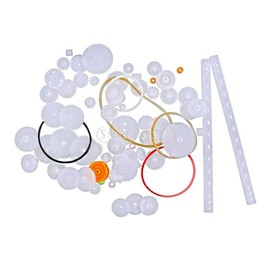 75 Pieces Plastic Gear Axle Pulley Gear Rack Kits Gear Set Shaft Belt for DIY Set Toys / Models / Robot / Gearbox