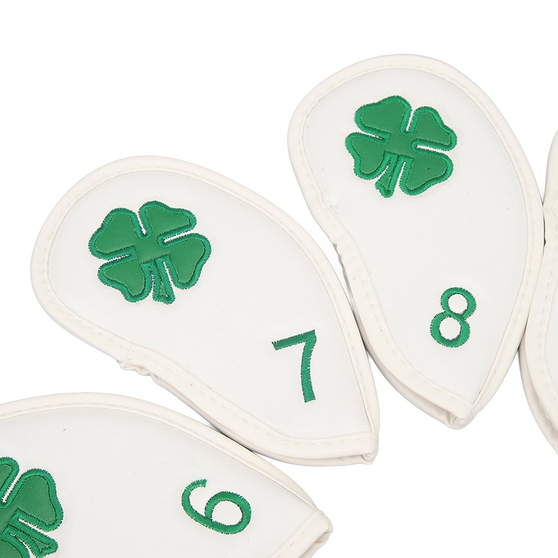 10 PCS Golf Club Head Covers Four Leaf Clover Pattern