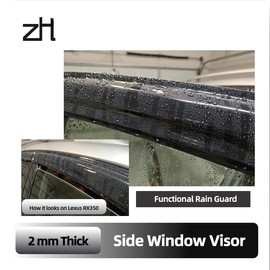 Fits for Honda CR-V 2007 2008 2009 2010 2011 Safe Smoke Window Visor Sun Rain Vent Guard Vent Window Visor Window Deflector,4 Pcs Tape-On, 2mm Extra Thickened