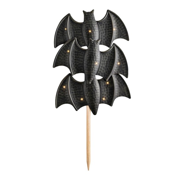 Mud Pie Halloween Tin Bats Light Up Yard Stake