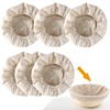 6Pcs Bread Proofing Basket Cloth Rattan Baking Dough Basket Cover