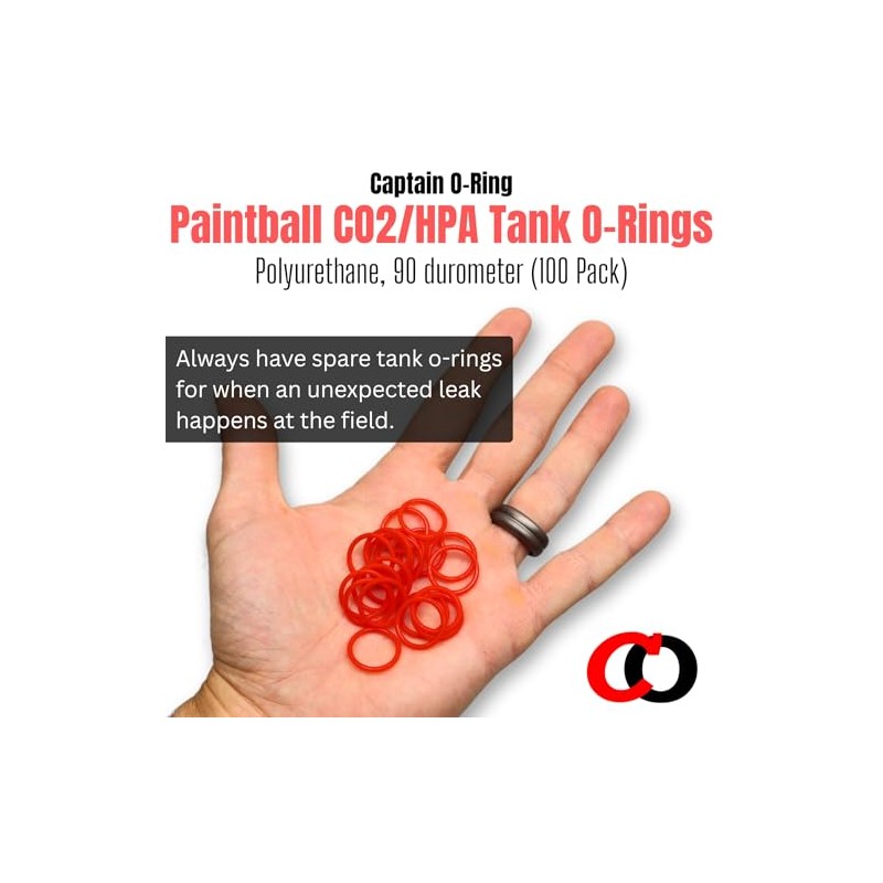 100 Poliuretano CO2/HPA tanque o-anillos (90 durómetro) [rojo]
