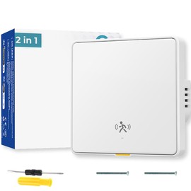 Acmerota WiFi Smart Motion Sensor Motion Detectors 10G Radar Switch White 1Gang Smart Presence Sensor Wide Range Detection for Home Security Works with Alexa, Google Home