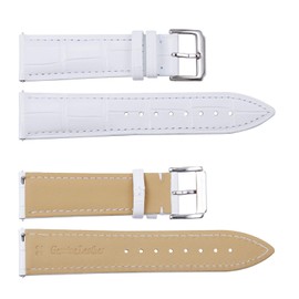 Binlun Genuine Leather Watch Strap, Quick Release, Replacement Strap for Men’s/ Women’s Watches, 12 Colors, (10mm, 12mm, 14mm, 15mm, 16mm, 17mm, 18mm, 19mm, 20mm, 21mm, 22mm, 23mm), whites