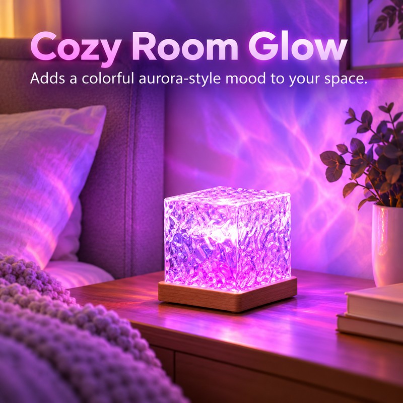 Ocean Wave Projector Night Light for Bedroom – 16-Color RGB
