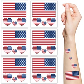American Flag Temporary Tattoos,10 Sheets USA Flag Tattoos National Flag Face Tattoo Stickers for World Cup International Competitions USA Party Favors Decoretions Accessories