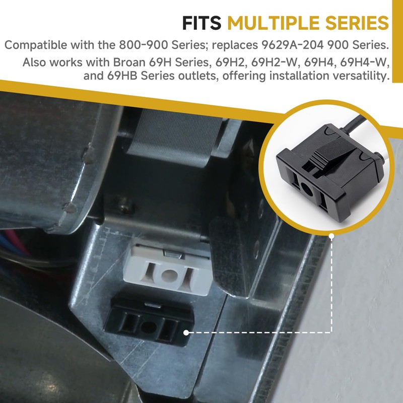 S99270982 Replacement Wiring Outlet for Broan Exhaust Fans, 10A, 18AWG,