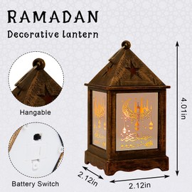 Hying 2 PCS Ramadan Lanterns Decoration Eid Mubarak Candle Lamp Holders Festival Hanging Lanterns Castle Moon Star Light Lamps for Ramadan Gift Eid Party Decorations