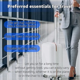 Ketimos Gel Travel Seat Cushion – Portable Airplane Seat Cushion – Foldable Cushion for Airplane Seats, Camping, Bleachers, Flights, Commute