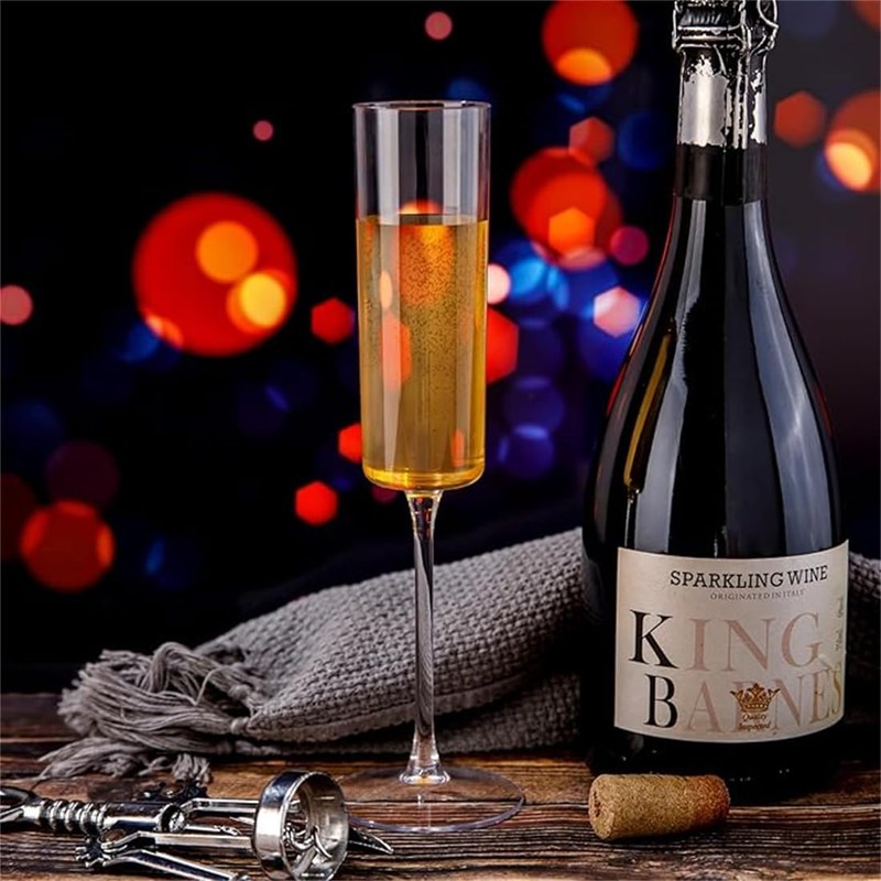 XKONG Plastic Champagne Flutes,6 Oz Unbreakable Goblet Glasses Reusable Champagne