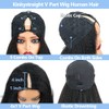 Cheetahbeauty Kinkystraight V Part Wig Human Hair with Elastic Drawstring