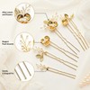 Bridal Accessories Combo - Pearl Hair Pins - Satin Bow