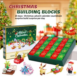 Christmas Advent Calendar 2024 for Adults, 24 Pack Building Blocks Sets for Holiday Countdown Calendar, 24 Days Xmas Gift for Teen