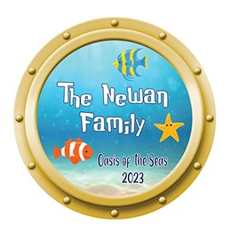 Porthole Under the Sea Scene Magnet Decoration Customized for your Stateroom Door on your Cruise, Carnival, Royal Caribbean,Norwegian, etc