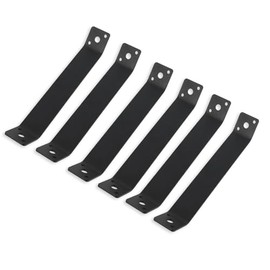 7-1/ in Long Fence Post Mounting Corner Connector Brackets, Carbon Steel, 6 Screw Holes, 1/8” Thickness, 45 Degree Outside Angle, Black Powder Coating(6 Pack)