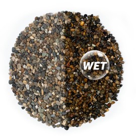 LOOIOOJ 10LB Natural River Rocks, 1/4" Aquarium Gravel, Small Pebbles for Plants, Pea Gravel for Fish Tanks, Decorative Rocks for Gardening, Flower Pots, Vase Fillers, Indoor Fountains (10 LBS)