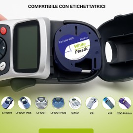 OYEMAT 6 Nastri Compatibili con Dymo LetraTag 91201/91221 12mm x 4m