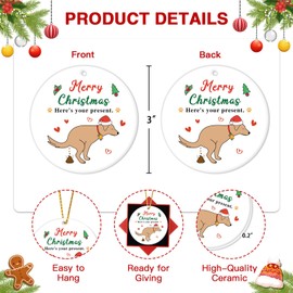 HEYINSHEN Funny Dog Christmas Ornament Dog Ornament for Christmas Tree Funny Christmas Ornaments 2024 Ceramic Pet Dog Christmas Tree Decorations Xmas Gifts for Dog Lovers Dog Dad Dog Mom
