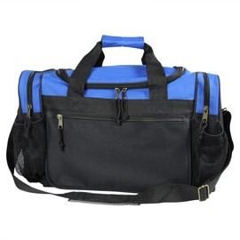 DALIX 17" Duffle Travel Bag with Dual Front Mesh Pockets in Royal Blue
