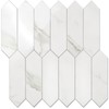Vamos Tile Glossy White Marble Backsplash Tile Peel and Stick,